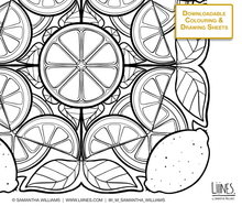 Load image into Gallery viewer, Lemons Mandala - Downloadable colouring & drawing sheets