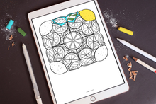 Load image into Gallery viewer, Lemons Mandala - Downloadable colouring & drawing sheets