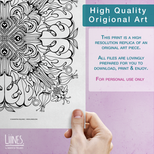 Load image into Gallery viewer, Monstera Mandala - Downloadable colouring & drawing sheets