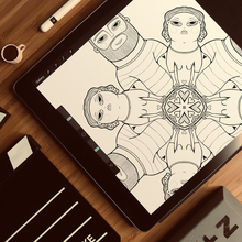 Load image into Gallery viewer, Him Her Mandala - Downloadable colouring & drawing sheets