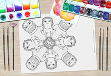 Load image into Gallery viewer, Him Her Mandala - Downloadable colouring & drawing sheets