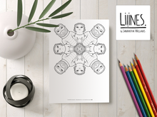 Load image into Gallery viewer, Him Her Mandala - Downloadable colouring & drawing sheets