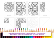 Load image into Gallery viewer, Lemons Mandala - Downloadable colouring & drawing sheets