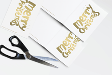 Load image into Gallery viewer, Gold hand-lettered Merry Christmas Card - Instant DOWNLOAD