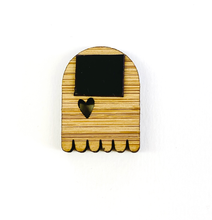 Load image into Gallery viewer, Bamboo Magnet- Happy Ghost