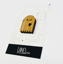 Load image into Gallery viewer, Bamboo Magnet- Happy Ghost