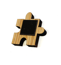 Load image into Gallery viewer, Bamboo Magnet- Sad puzzle piece (innie)