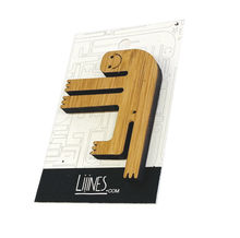 Load image into Gallery viewer, Bamboo Pin- Yogi Monster 'Dog'