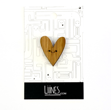 Load image into Gallery viewer, Bamboo Pin- Happy Heart