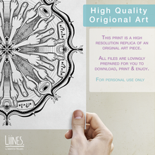 Load image into Gallery viewer, Flip Off Mandala - Downloadable colouring & drawing sheets