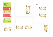 Load image into Gallery viewer, Gold hand-lettered Merry Christmas Card - Instant DOWNLOAD