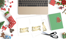 Load image into Gallery viewer, Gold hand-lettered Merry Christmas Card - Instant DOWNLOAD