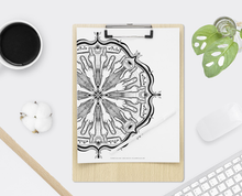 Load image into Gallery viewer, Flip Off Mandala - Downloadable colouring & drawing sheets