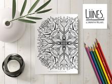 Load image into Gallery viewer, Flower Garden Mandala - Downloadable colouring &amp; drawing sheets
