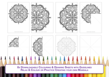 Load image into Gallery viewer, Flip Off Mandala - Downloadable colouring &amp; drawing sheets
