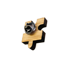 Load image into Gallery viewer, Bamboo Pin - Happy puzzle piece (outie)
