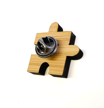 Load image into Gallery viewer, Bamboo Pin - Sad puzzle piece (innie)
